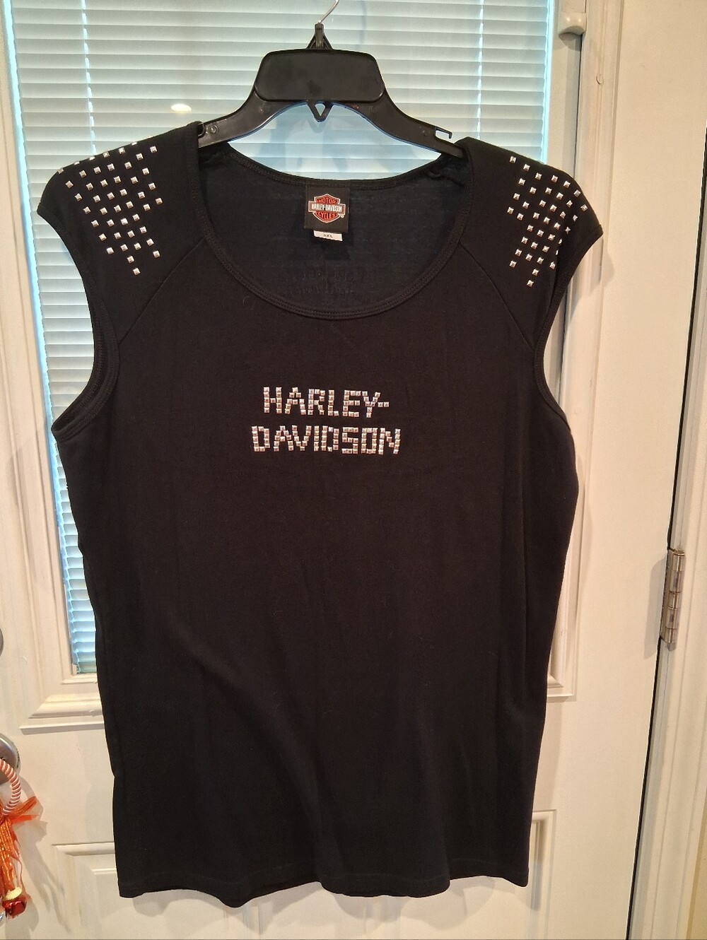 SKU97 Harley-Davidson Women's Plus Size 3x Black Studded Sleeveless Top